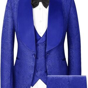 Men's Blue Paisley Blazer